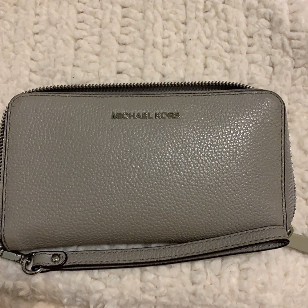 Michael Kors gray wallet/wristlet